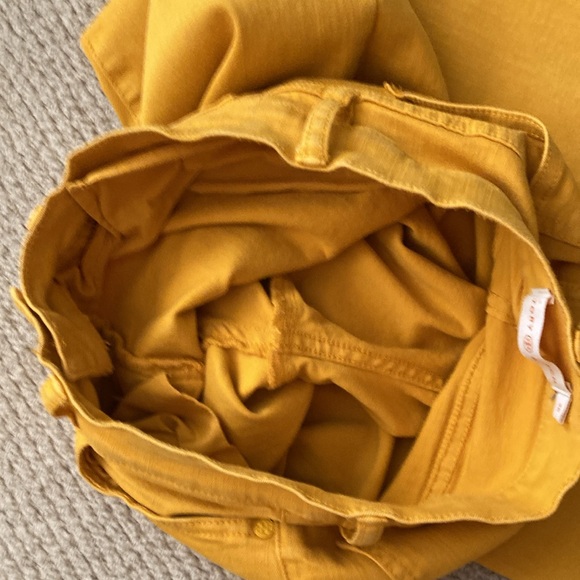 Tory Burch High Rise Skinny Jeans Pants Marigold Yellow Size 26 Stretch Like New - Picture 10 of 12